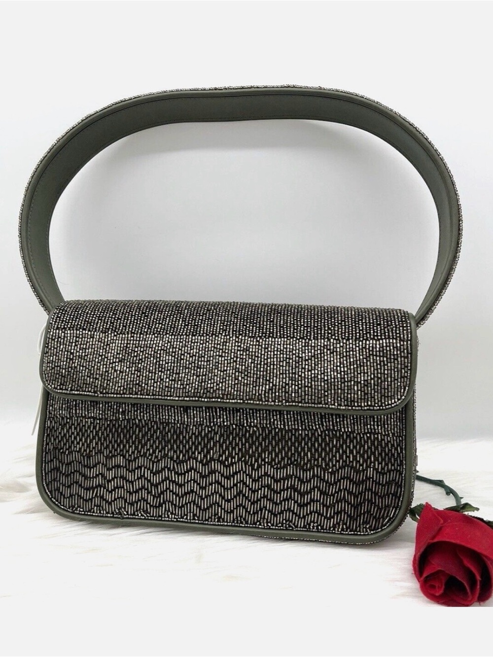 STAUD Tommy Beaded Bag Avocado - Picture 4 of 6